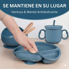 Set Vajilla Bebé Silicona BLW con Ventosa y Cubiertos