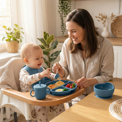 Set Vajilla Bebé Silicona BLW con Ventosa y Cubiertos